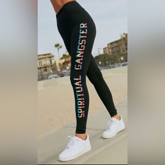 Spiritual Gangster Sg Varsity High Waist rainbow logo Legging size xs - Picture 1 of 4